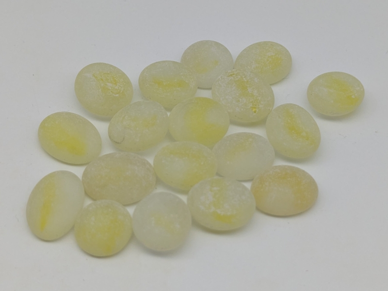 Glasnuggets gelb gestreift gefrostet matt 15-17 mm/1 kg